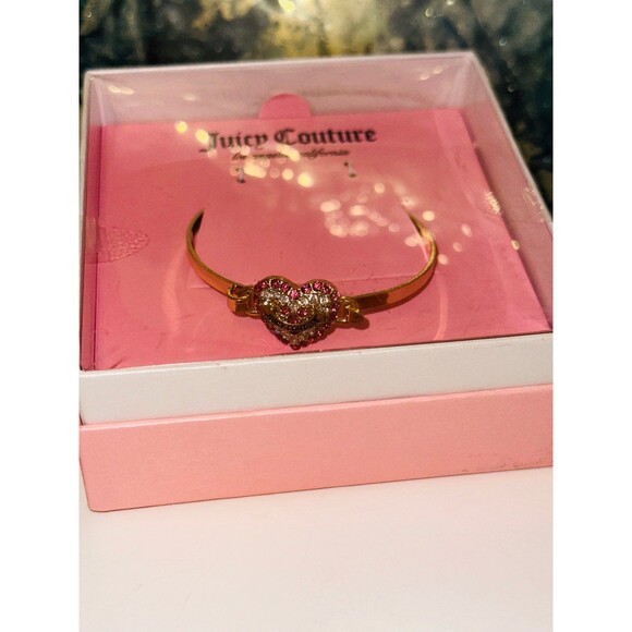 Juicy Couture Gold Heart Bangle Bracelet NEW - Picture 3 of 5